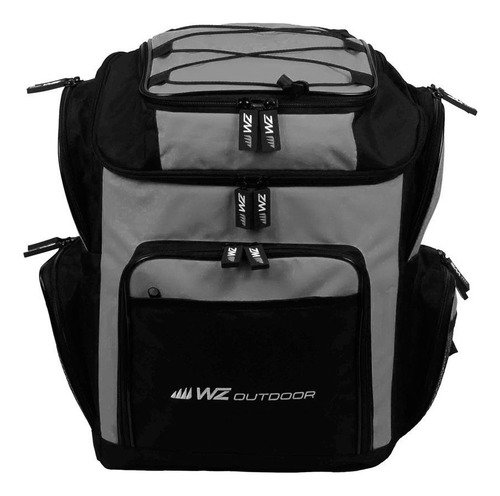 Mochila De Pesca 9 Bolsos Cinza - Wz Fishing Cor Cinza-escuro