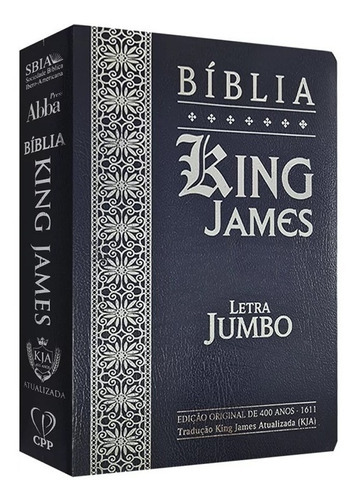 Bíblia King James Atualizada Letra Jumbo Hiper Gigante Azul