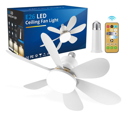/ Ventilador De Techo Con Luz Base E26 Con Mando A Distancia