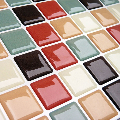 Pastilha Adesiva Resinada Kit 10 Placas Cobre 0,62 M2 Cor Colors 01 - Vermelho/bege/marrom