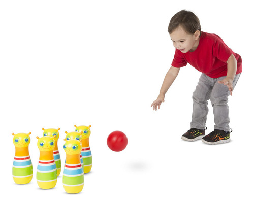Melissa & Doug Sunny Patch Juego De Boliche Del Gusano Giddy Para Césped O Piso