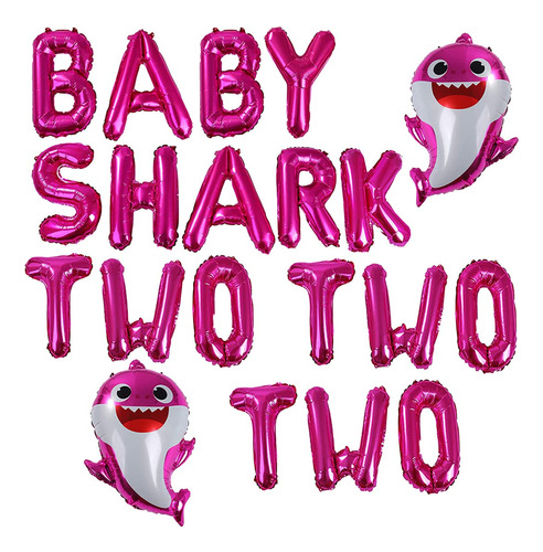 Empire Party Suministro Pink Baby Shark Dos Dos Blasos Banne