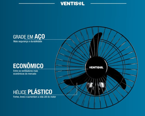 Imagem 5 de 7 de Ventilador Oscilante De Parede 50cm New Grade Preto