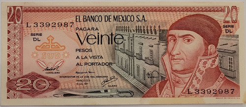 Cédula Extrangeira Do México 20 Veinte Pesos Fe