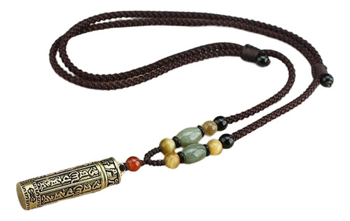 Cilíndrico Tibetano Gawu Caja Colgante Collar Tíbet Simple