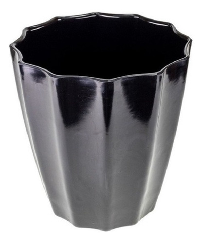 Vaso Cachepot Fresia 26cm Mlna-063 Haüskraft Cor Preto