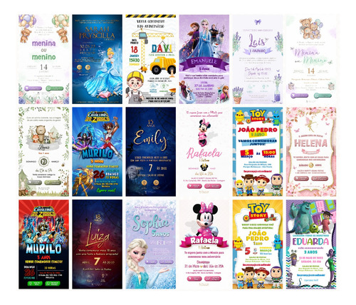 Convite Aniversario Virtual Personalizado Interativo Frozen