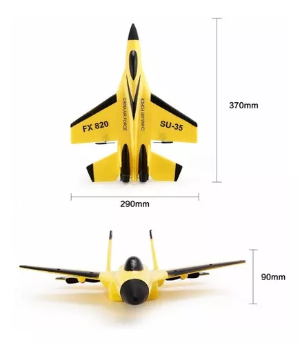 Avião Su-35 Fx820 Controle Remoto 2canais - Voa De Verdade