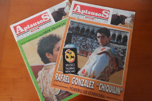 Revista Taurina Aplausos (2) Chamaco,chiquilin Tauromaquia 