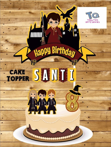 Imagen 3 de 6 de Cake Topper Harry Potter Adorno Para Tortas