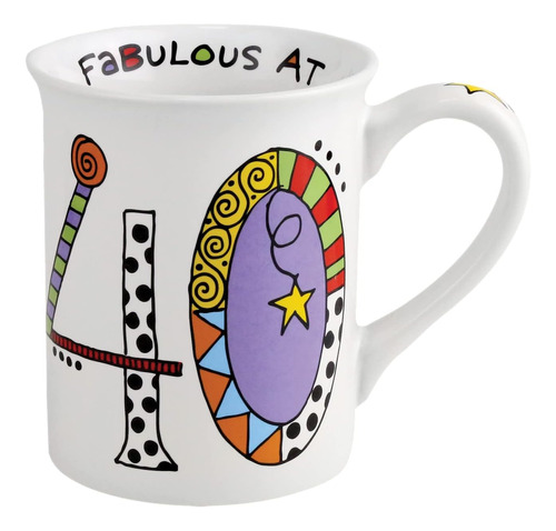 Enesco Our Name Is Mud Cuppa Doodles Birthday Fabulous At 40