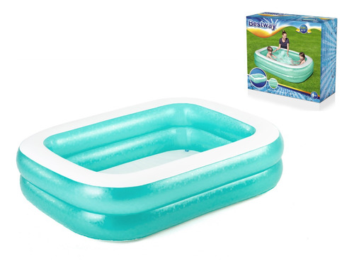 Pileta Inflable Turquesa Rectangular Familiar Bestway 450 L