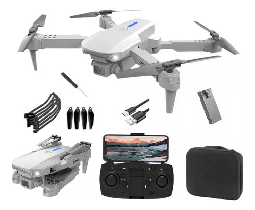 Drone E88 Brinquedo Infantil Câmera Dupla 1080p 4k 2.4 Ghz Cor Grey