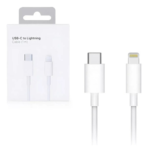Cable Usb-c Carga Rapida Foxconn Original Para Iphone 7 8 X Blanco