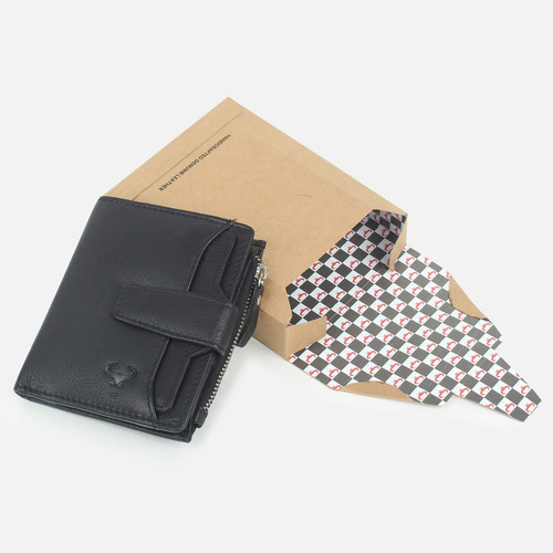 Alphahide Cartera Plegable Compacta De Cuero Genuino Para Mu