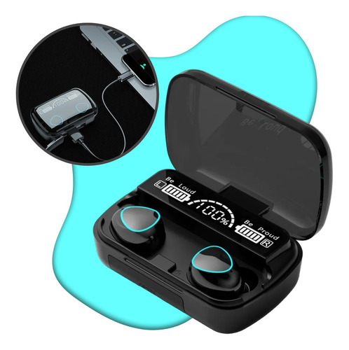 Fone De Ouvido Bluetooth Para Samsung Xaiomi iPhone Tws Cor Preto