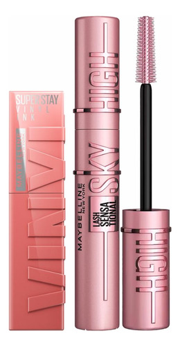 Pack Maybelline:mascara Sky High Wsh+superstay Vinyl Peachy