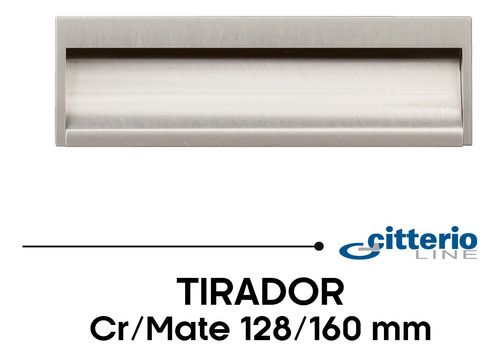 Tirador Embutido 374b/31, Cromo Mate, 16cm, Citterio