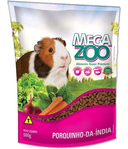 Ração Mega Zoo Para Porquinho Da Índia Adulto 500g.