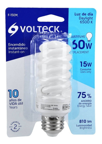 Foco 15 W, Espiral Mini, T2, Voltech /4/