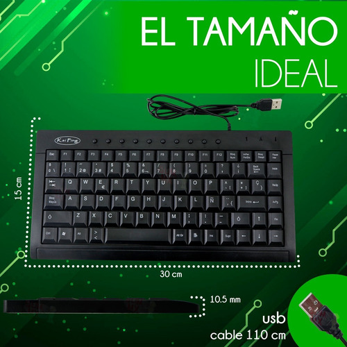 Mini Teclado Usb Multimedia En Español Pc Windows Delgado
