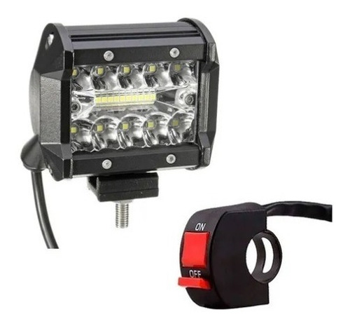 Faro Auxiliar Led 60w Spot/flood Cree Moto + Switch