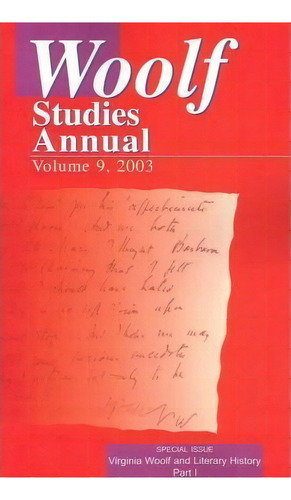 Woolf Studies Annual Vol 9, De Mark F Hussey. Editorial Pace University Press, Tapa Blanda En Inglés