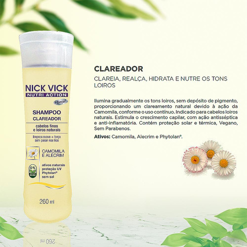 Shampoo Nick Vick Nutri Clareador 260ml
