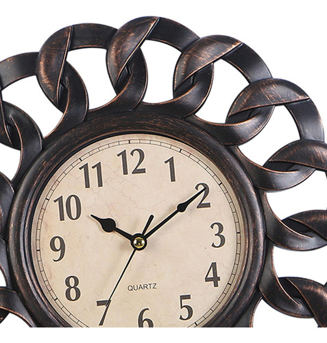 Reloj De Pared Retro Números Arábigos Silencio Para Negro