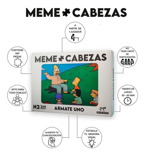 Imagen 2 de 3 de Rompecabeza Memecabeza Casa Fight Edicion Abuelo Simpson