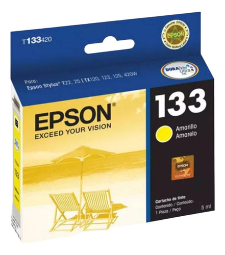 Tinta Original Epson 133 Yellow - T133420 - 5ml             