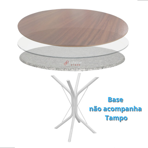 Pé Base Metal Redonda Quadrada 4 Apoio Vidro Granito Mármore