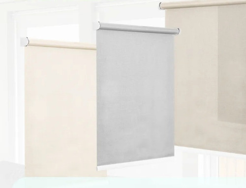 Cortina Rolo Blackout 1,35 L X 1,50 A 100% Blecaute 0% Luz Cor Cinza