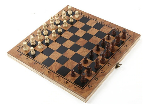 Set Ajedrez 3 En 1 Madera Regalo