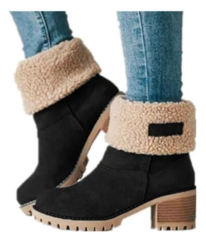 Botas De Piel De Mujer De Algodón De Talla Grande