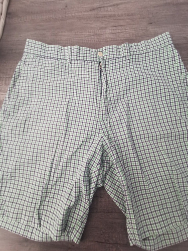 Short Polo Golf Talla 36 Pequeños Cuadros Verdes