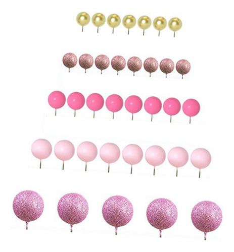 50 Piezas De Topper Bolas De Topper Mini Decoración De