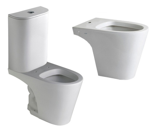 Inodoro Con Mochila Ferrum Largo Bidet Juego De Baño Marina