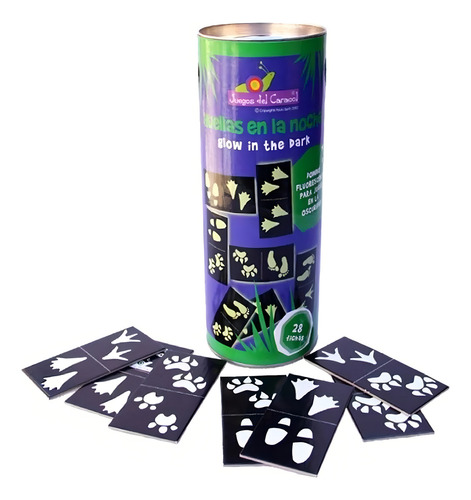 Juego Domino Fluo Brilla En La Oscuridad Nocturno 28 Fichas