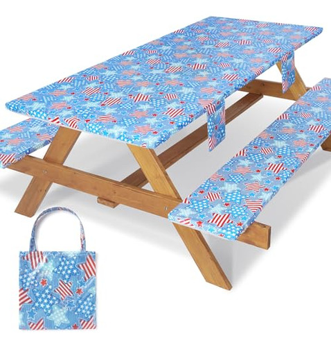 Funda Para Mesa De Picnic Con Fundas Para Bancos Mantel Impe