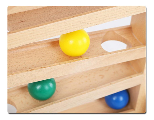 Rampa De Bola De Madera Racer Con 4 Bolas Mini De Laberinto