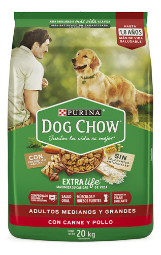 Alimento Para Perros Purina Dog Chow Extra Life Adulto Media