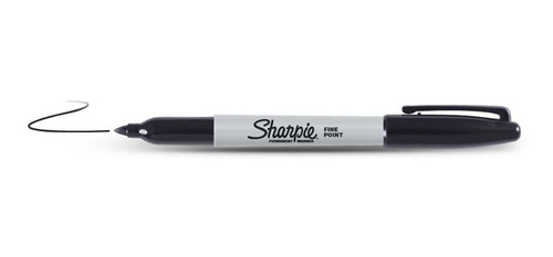 Imagen 2 de 5 de Marcador Sharpie Negro Punta Fina Dibujo Indeleble X Unidad