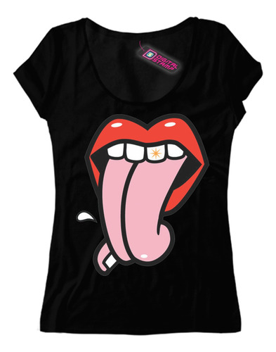 Remera Mujer The Rolling Stones Lengua Dedos Rap 25 Dtg