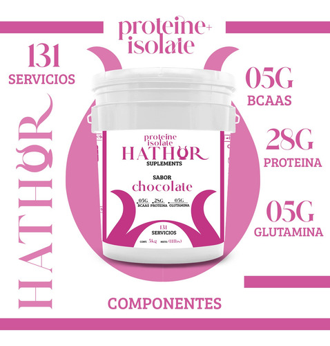 Proteína Whey Hidrolizada Isolate Hathor 5kg Varios Sabores Chocolate