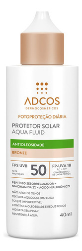 Adcos Protetor Solar Aqua Fluid Fps 50 -40ml Bronze