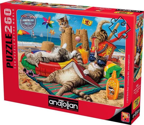 Anatolian Puzzle - Gatos En La Playa, Puzzle De 260 Piezas, 