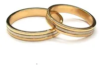 Comprar Par Alianzas Oro 18k Macizas Bicolor Oro Blanco 4mm 6 Gramos