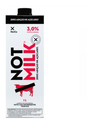Bebida À Base De Plantas Not Milk Zero Açúcar (4 Unidades)