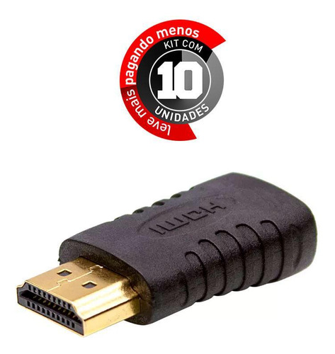 Kit 10 Adaptador Hdmi Para Mini Hdmi